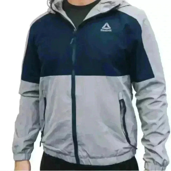 Men’s REEBOK FLEECE LINED Windbreaker Jacket SZ Medium - 🔥 Host Pick 🔥 - Picture 2 of 3